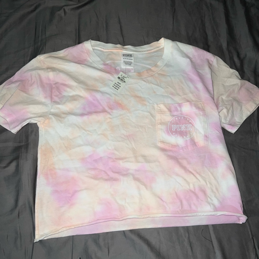 PINK candy tie dye crop top